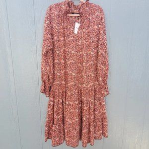 O.P.T Floral Poppy Prairie Boho Flowy Ruffle Dress